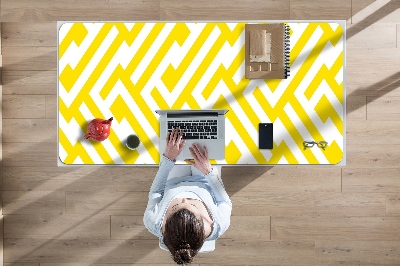 Large desk mat for children yellow bar