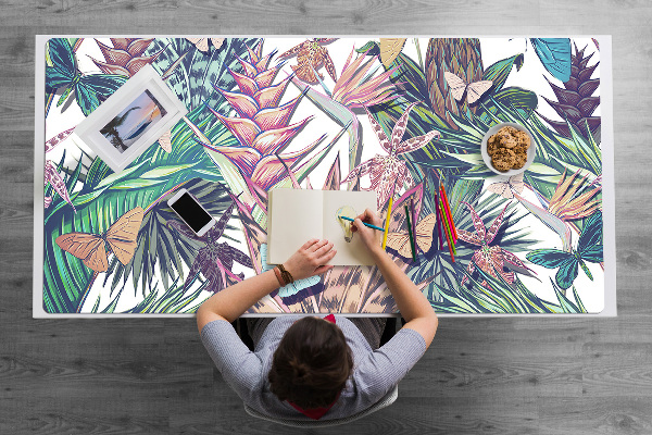 Desk pad Flowers and butterflies