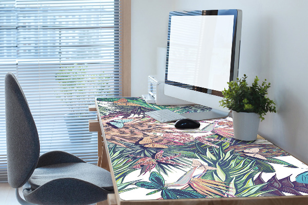 Desk pad Flowers and butterflies