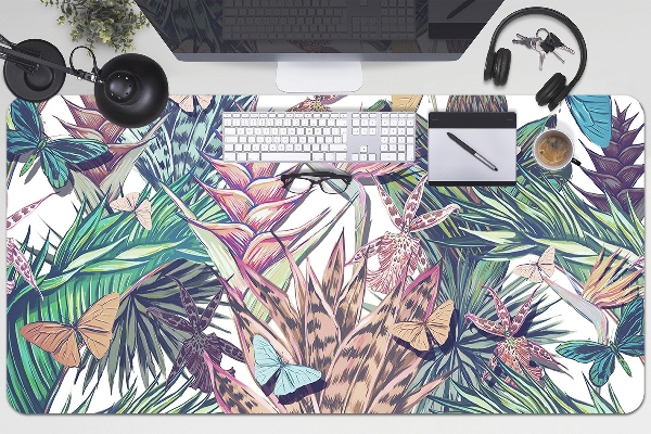 Desk pad Flowers and butterflies