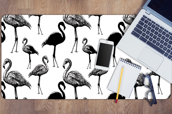 Desk mat Retro style flamingos