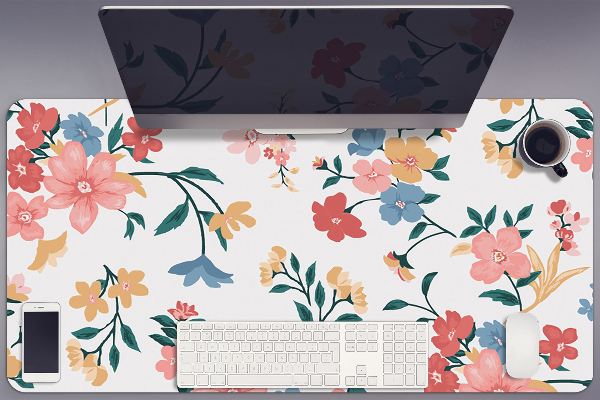 Desk pad colorful flowers