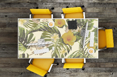 Desk pad Tropical leaves and flowers