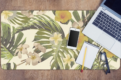 Desk pad Tropical leaves and flowers