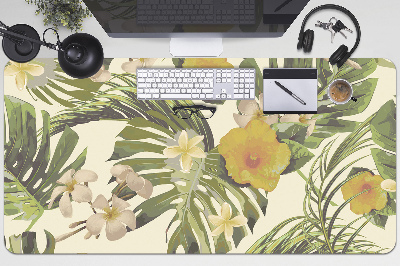 Desk pad Tropical leaves and flowers