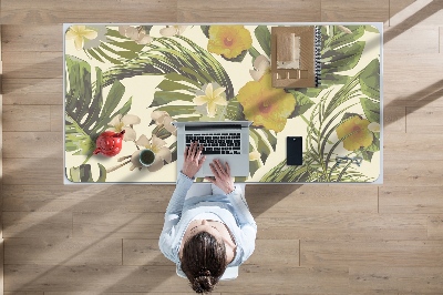 Desk pad Tropical leaves and flowers