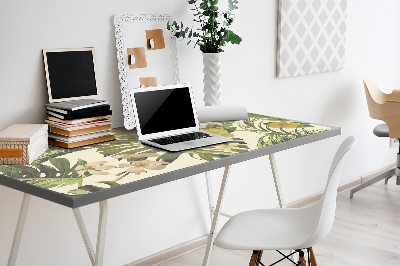 Desk pad Tropical leaves and flowers