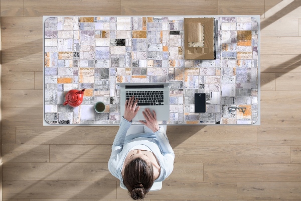 Full desk protector colorful tiles