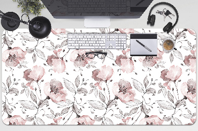 Full desk mat pastel poppies