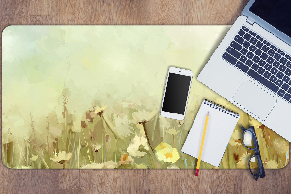 Large desk pad PVC protector Field flowers