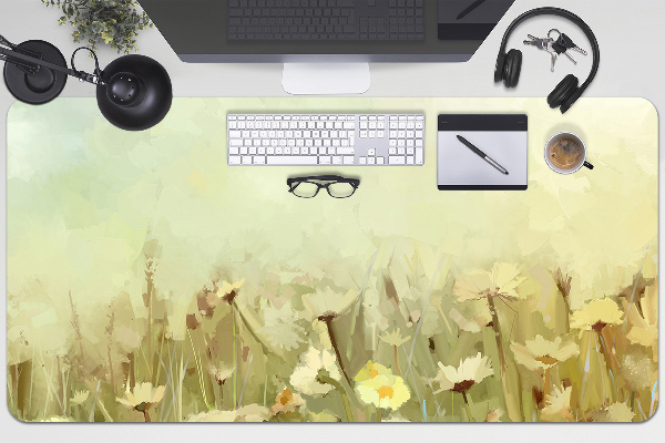 Large desk pad PVC protector Field flowers