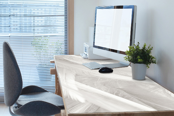 Desk mat Beautiful white feathers