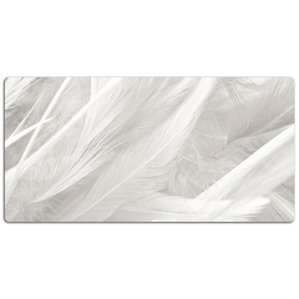 Desk mat Beautiful white feathers