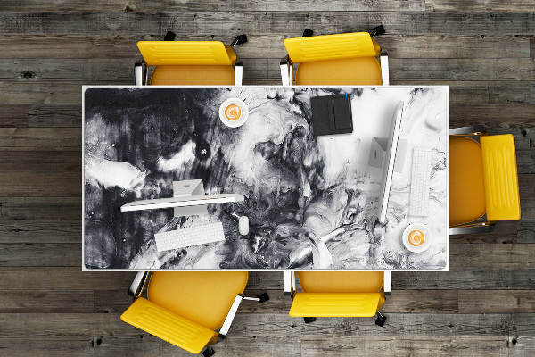 Large desk mat table protector Stains of a paint