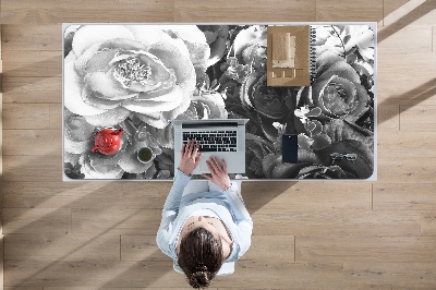 Large desk mat for children retro roses