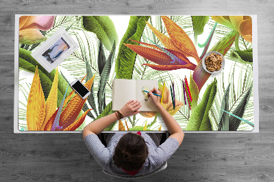 Desk mat tropical plants