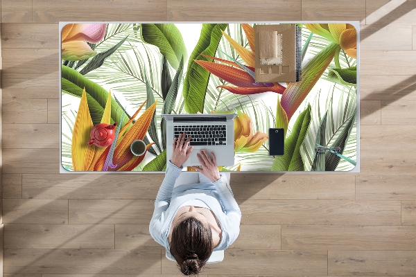 Desk mat tropical plants