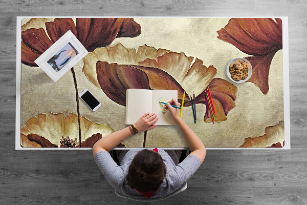 Desk mat Painting large poppies