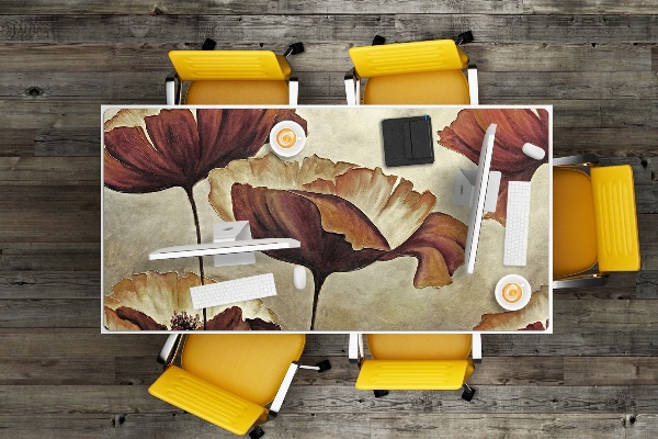 Desk mat Painting large poppies