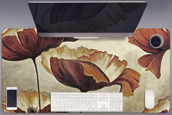 Desk mat Painting large poppies
