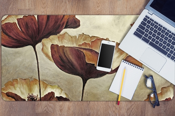 Desk mat Painting large poppies