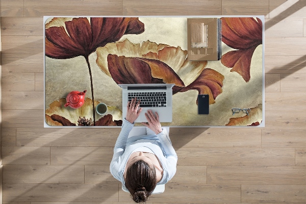 Desk mat Painting large poppies