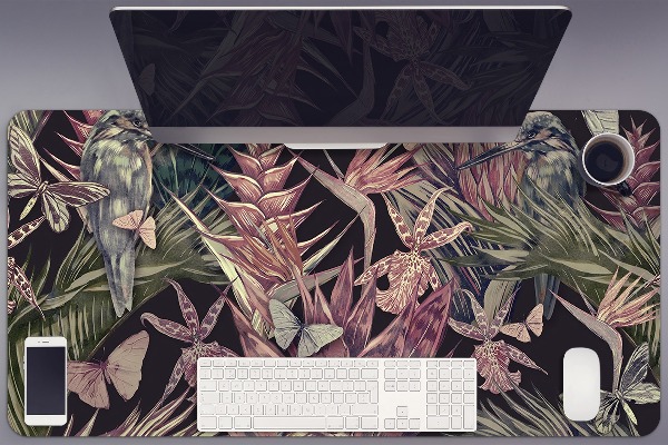 Full desk protector Hummingbird and butterflies