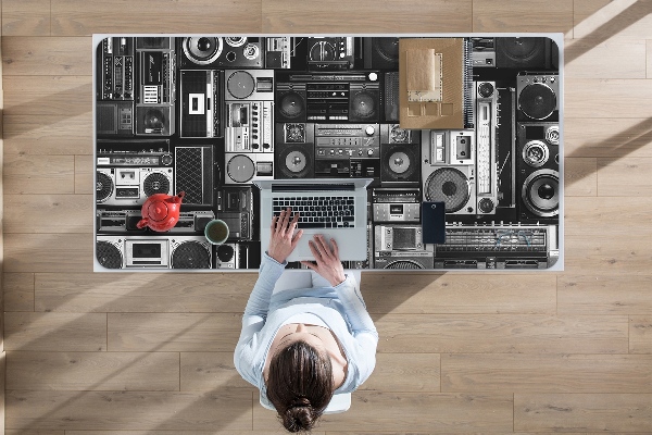 Desk mat Old school boombox