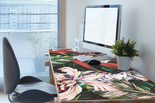 Desk mat Parrot in the tropics