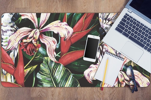 Desk mat Parrot in the tropics