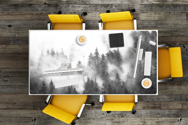 Large desk mat for children misty forest