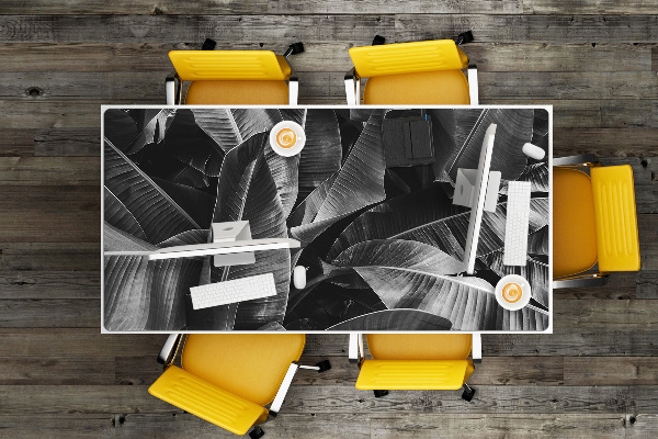 Large desk mat for children large leaves