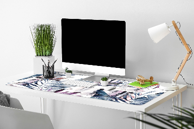 Full desk protector marble flowers