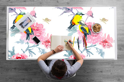 Full desk mat Birds and flowers