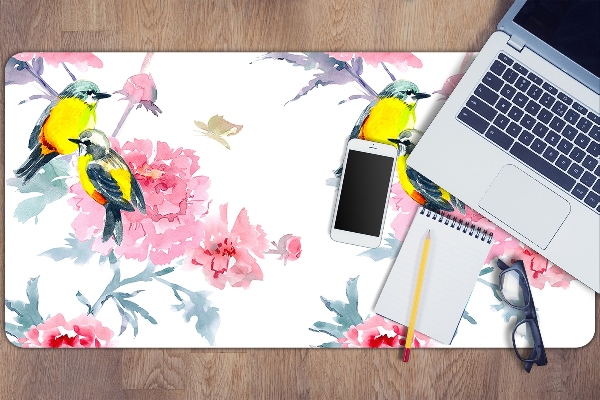 Full desk mat Birds and flowers