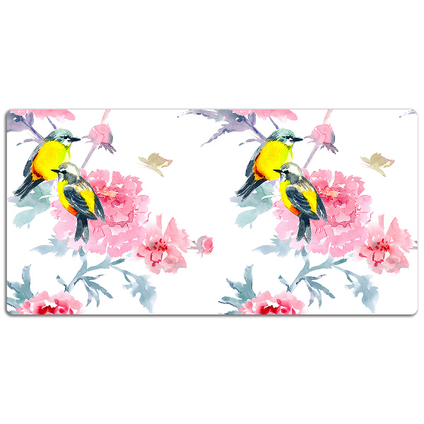 Full desk mat Birds and flowers