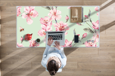 Large desk pad PVC protector Cherry blossoms