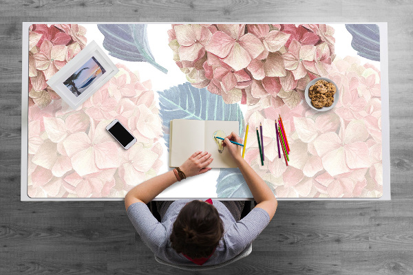 Large desk mat for children Hydrangea