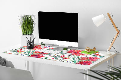 Desk pad red flowers