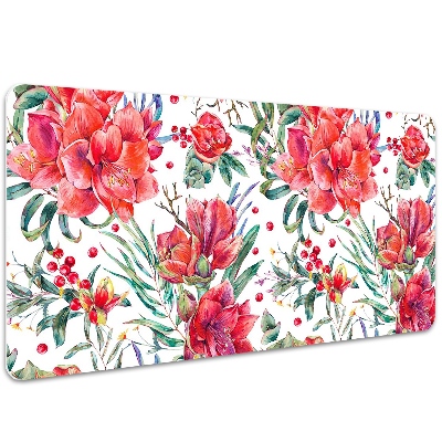 Desk pad red flowers