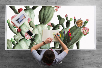 Large desk mat for children cacti