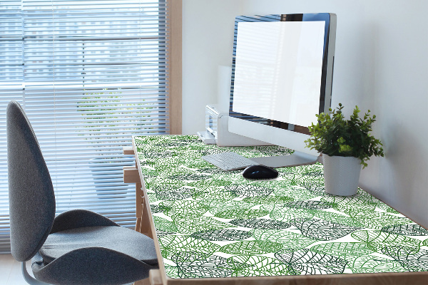 Large desk pad PVC protector forest leaves