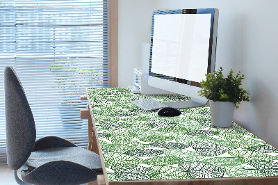 Large desk pad PVC protector forest leaves