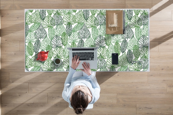 Large desk pad PVC protector forest leaves