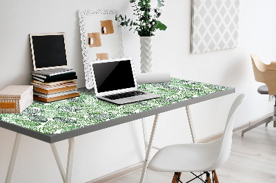 Large desk pad PVC protector forest leaves