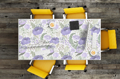 Large desk mat table protector pastel poppy