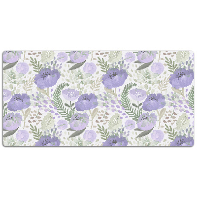 Large desk mat table protector pastel poppy