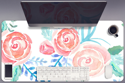 Large desk pad PVC protector bright flowers