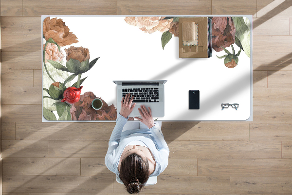 Desk pad Vintage Peonies