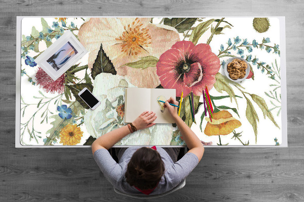 Large desk pad PVC protector grasshopper bouquet
